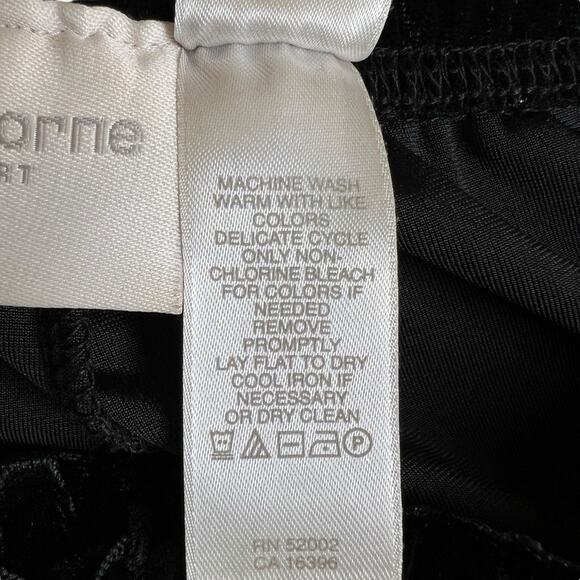 Liz Claiborne Pants Women Large Pull On Elastic Waist Black Velour Soft Flowy - Picture 6 of 6